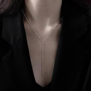 925 Silver Round Bead Chain Necklace Geometric Shape Choker