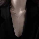 925 Silver Round Bead Chain Necklace Geometric Shape Choker