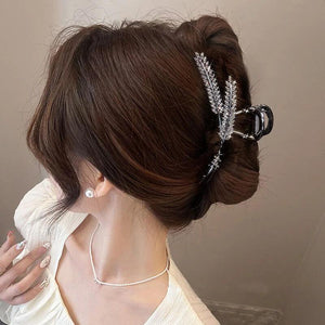 Rhinestone Wheat Ear Hair Crab Clips Golden Hair Accessories