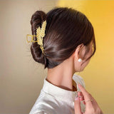 Rhinestone Wheat Ear Hair Crab Clips Golden Hair Accessories