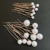 U-shaped Pin Barrette Clip Hairpins Simulated Pearls Bridal Hairpin