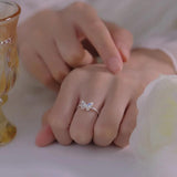 Sterling Silver Butterfly Zircon Ring for Women
