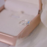 Sterling Silver Butterfly Zircon Ring for Women