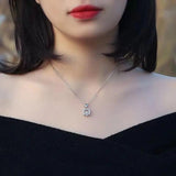 Heart Intertwined Necklace with Rose for Women - Romantic Jewelry