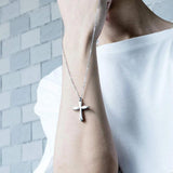 Cross Wings Cremation Necklace for Ashes Stainless Steel Pendant