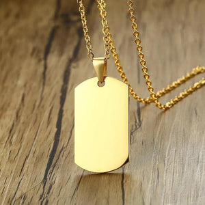 Military Dog Tag Pendant Necklace Stainless Steel ID Necklaces