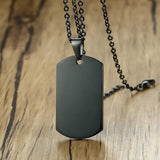 Military Dog Tag Pendant Necklace Stainless Steel ID Necklaces