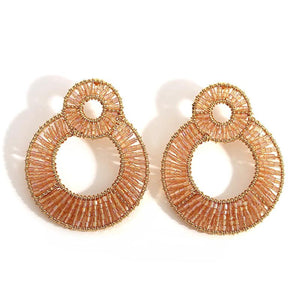 Colorful Crystal Beads Drop Earrings Geometric Pendientes Party Jewelry