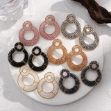 Colorful Crystal Beads Drop Earrings Geometric Pendientes Party Jewelry