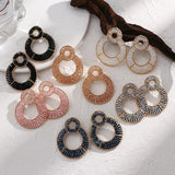 Colorful Crystal Beads Drop Earrings Geometric Pendientes Party Jewelry