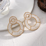 Colorful Crystal Beads Drop Earrings Geometric Pendientes Party Jewelry