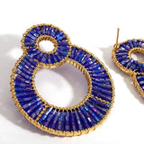 Colorful Crystal Beads Drop Earrings Geometric Pendientes Party Jewelry