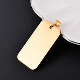 10pcs Stainless Steel Blank Dog Tags Pendant Necklace 28x50mm
