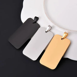 10pcs Stainless Steel Blank Dog Tags Pendant Necklace 28x50mm