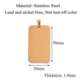 10pcs Stainless Steel Blank Dog Tags Pendant Necklace 28x50mm