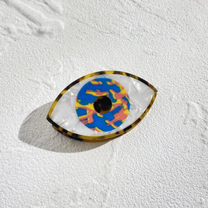 Colorful Evil Eye Heart Hair Clip Claw For Women Girls Temperament Crab Clamp