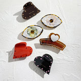 Colorful Evil Eye Heart Hair Clip Claw For Women Girls Temperament Crab Clamp