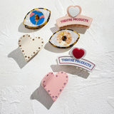 Colorful Evil Eye Heart Hair Clip Claw For Women Girls Temperament Crab Clamp