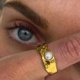 Uworld Vintage Style Ring with Fresh Water Pearl