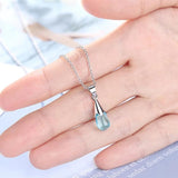 925 Silver CZ Pendant Necklace 43.5CM