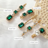 5pcs Crystal Hair Clips Women's Hair Accessories Simulated Pearl