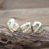 Baroque Pearl Open Ring Adjustable Golden Ring Men Women Jewelry