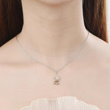 925 Silver Fish Pendant Necklace With Fish Hook Charms S-N376