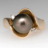 Women's Pearl Bridal Jewelry Wedding Engagement Ring