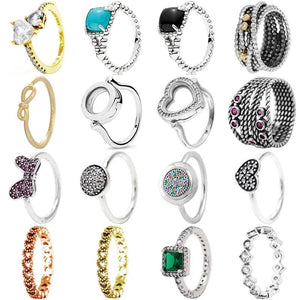 925 Silver Ring Romance Spirit Bow Heart Locket Women Gift Jewelry