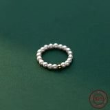 Pearl Bead Silver Ring 925 Women Finger Rings - Size 49-54mm