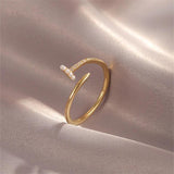 Geometric Pearl Ring for Women's Jewelry