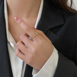 Geometric Pearl Ring for Women's Jewelry