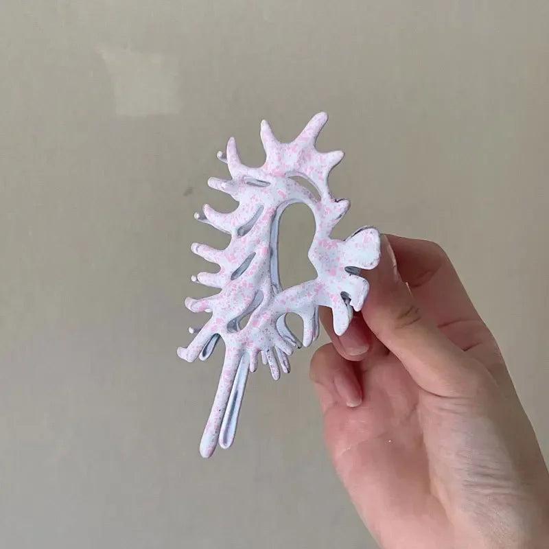 Colorful Alien Metal Conch Hair Claws for Women Girl Y2K