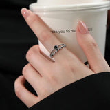 925 Silver Zircon Wheat Leaf Ring for Women Girl Party Daily Jewelry