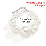 Big Pearl Chain Bracelet Hip Hop Jewelry