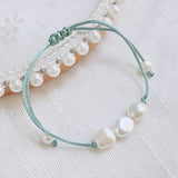 Baroque Freshwater Pearl Bracelet for Women, Colorful Rope Chain