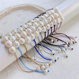 Baroque Freshwater Pearl Bracelet for Women, Colorful Rope Chain