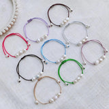 Baroque Freshwater Pearl Bracelet for Women, Colorful Rope Chain