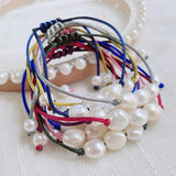 Baroque Freshwater Pearl Bracelet for Women, Colorful Rope Chain