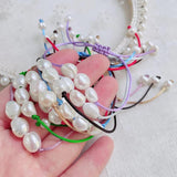 Baroque Freshwater Pearl Bracelet for Women, Colorful Rope Chain