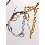 316l Stainless Steel Pearl Chain Bracelet for Women
