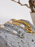 316l Stainless Steel Pearl Chain Bracelet for Women