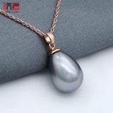 Rose Colorful Water Drop Simulated Pearl Pendant Necklace for Women