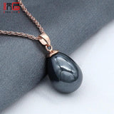 Rose Colorful Water Drop Simulated Pearl Pendant Necklace for Women