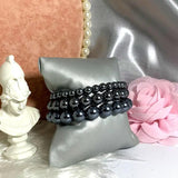 Dark Grey Shell Pearl Bracelet 4-12mm 14-21cm