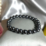 Dark Grey Shell Pearl Bracelet 4-12mm 14-21cm