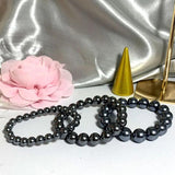 Dark Grey Shell Pearl Bracelet 4-12mm 14-21cm
