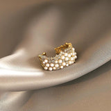 Zircon Inlaid Pearl Ring for Women