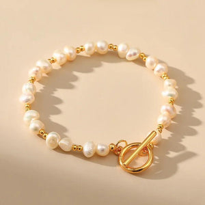 Freshwater Pearl Plated Beaded Bracelet for Women