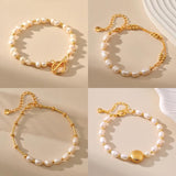 Freshwater Pearl Plated Beaded Bracelet for Women